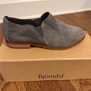 Bjorndal Charcoal grey Perforated Suede leather upper Slip-On Loafer
